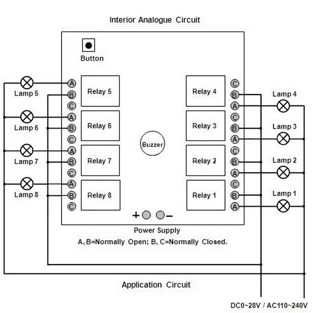 8 kanal 433 mhz kablosuz rf alıcılı röle kartı - kutulu iç analog devre