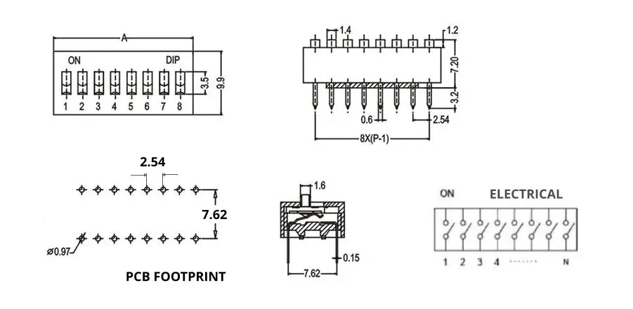 8 dip switch sizes
