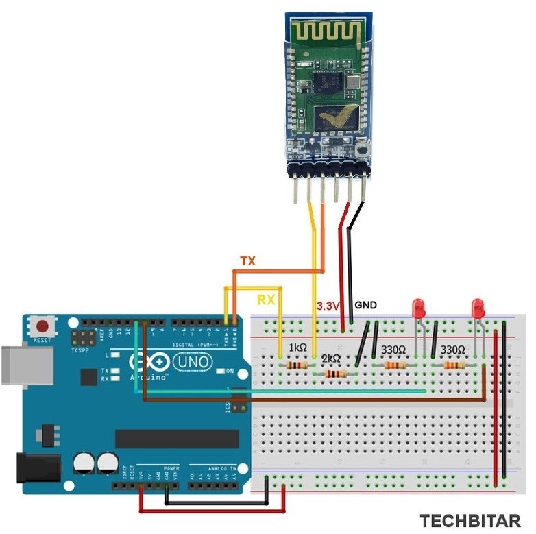 HC05 Bluetooth Modül Arduino Bağlantı Şeması