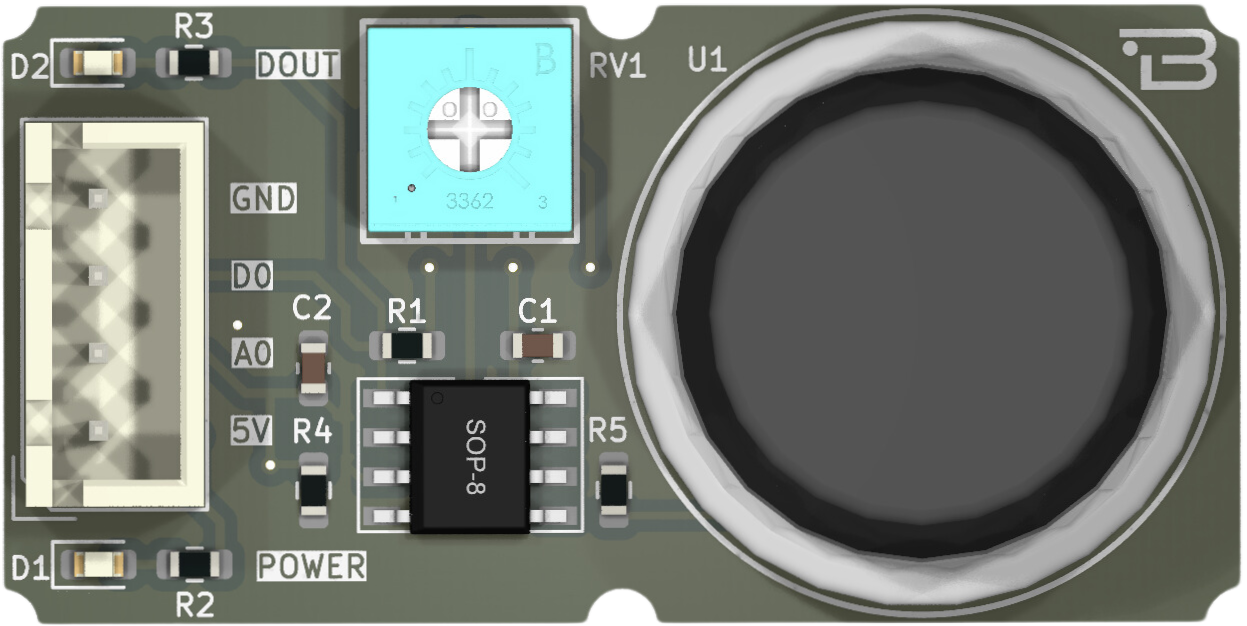 Boardoza MQ4 Metan Gazı Sensör Kartı Ön Taraf