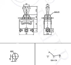 Ağır Hizmet Toggle Anahtar 3P SPDT ON-OFF-ON - 2