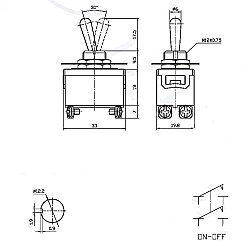 Ağır Hizmet Toggle Anahtar 6P DPDT ON-ON - 2