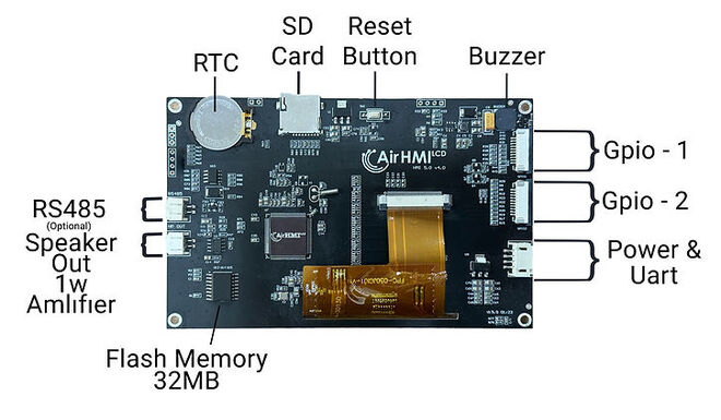 AIR1024X600S101_I 10.1inch Resistive Touch Industrial HMI Display - 3