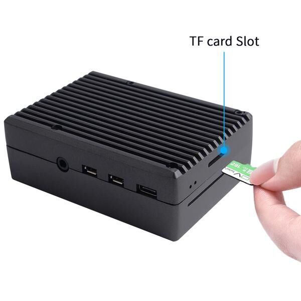 Aluminium Alloy Cooling Case for RPi 4B black - 3
