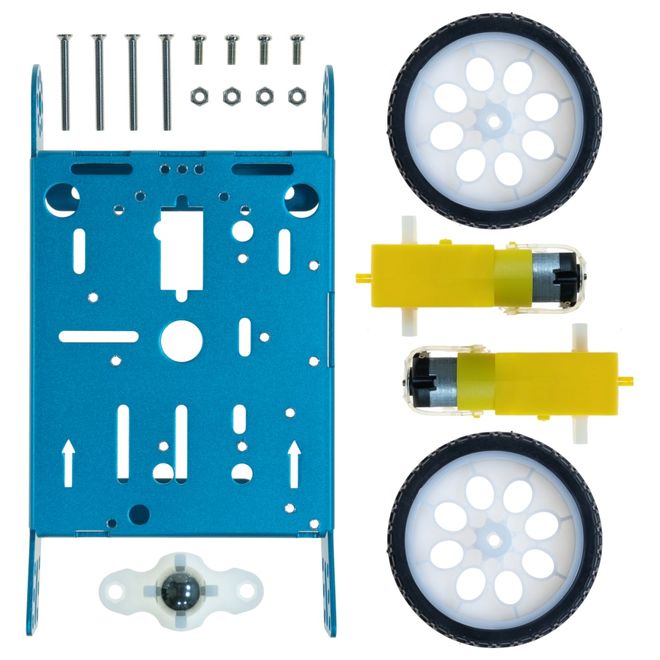 Aluminum Alloy 2WD Robot Chassis - Blue - 7