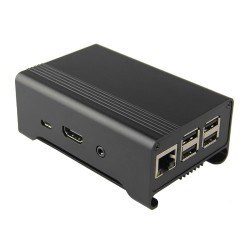 Alüminyum Raspberry Pi B+/2/3 Kutusu (Siyah) - Robotistan