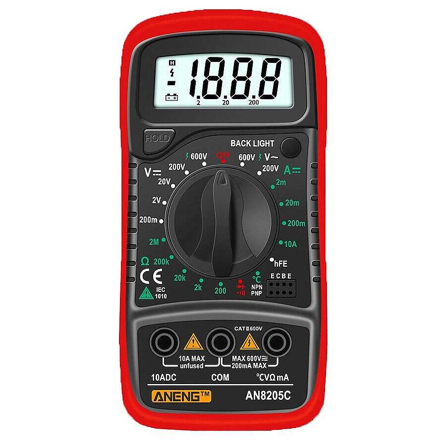 AN8205C Dijital Multimetre - Kırmızı