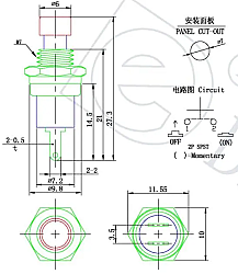 Anlık Basmalı Buton PBS-110 Yeşil - 2