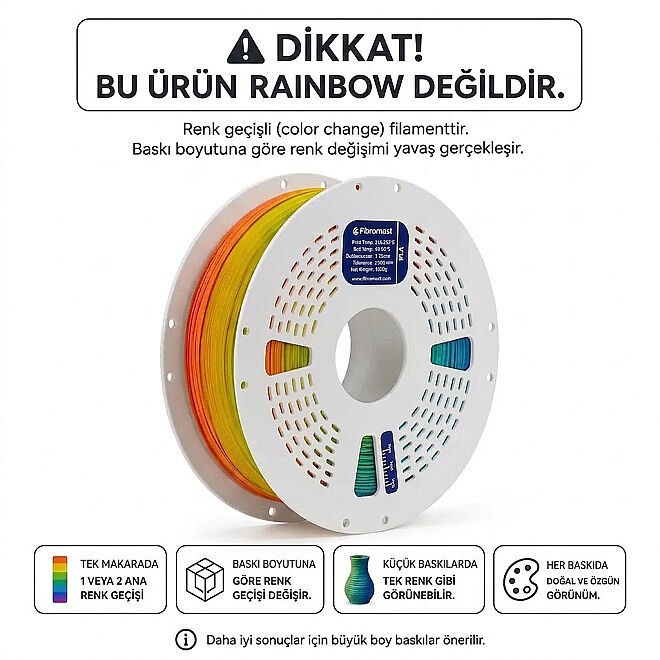 Fibromast 3D 1,75 mm Renk Geçişli PLA Filament - 2