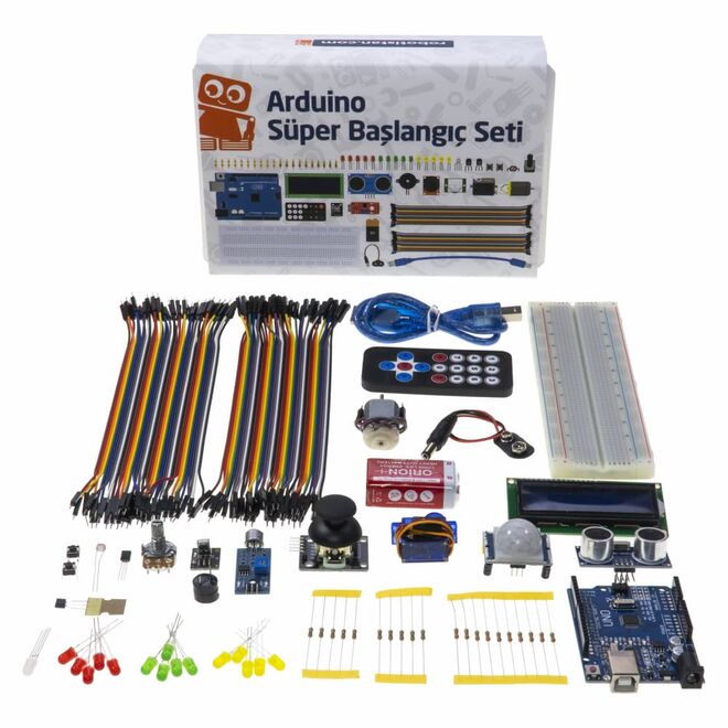 Arduino Süper Başlangıç Seti Uno Rev3 (Klon) (E-Kitap Hediyeli ve Videolu) - 2