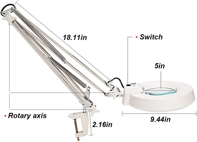 Bakon BK500C 10X Diopter Acrobat Magnifier 22W Fluorescent Lighting - 5