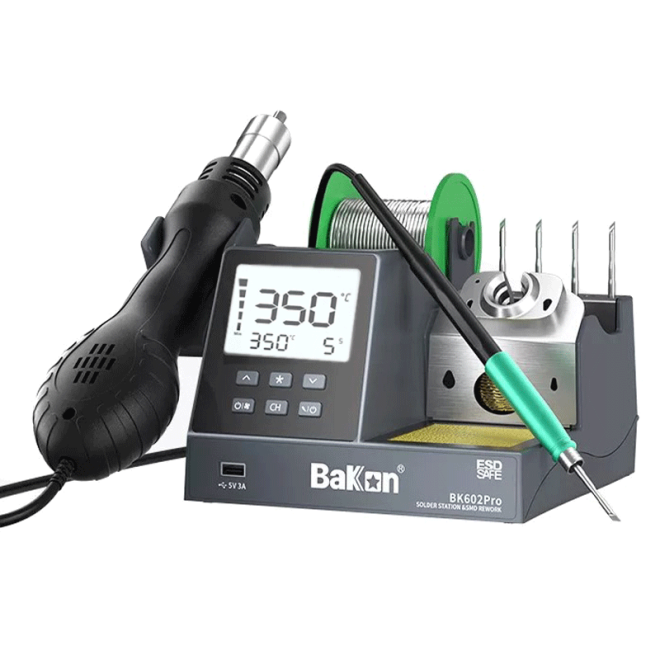 Bakon BK602 Pro Intelligent 2-in-1 Soldering Station - 1