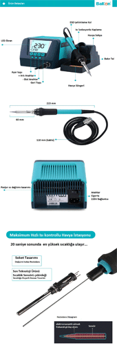 Bakon BK90 Intelligent Soldering Iron Station - 8