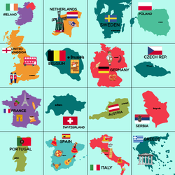 Bee-Bot and Blue-Bot Countries Mat - Turkish Version 