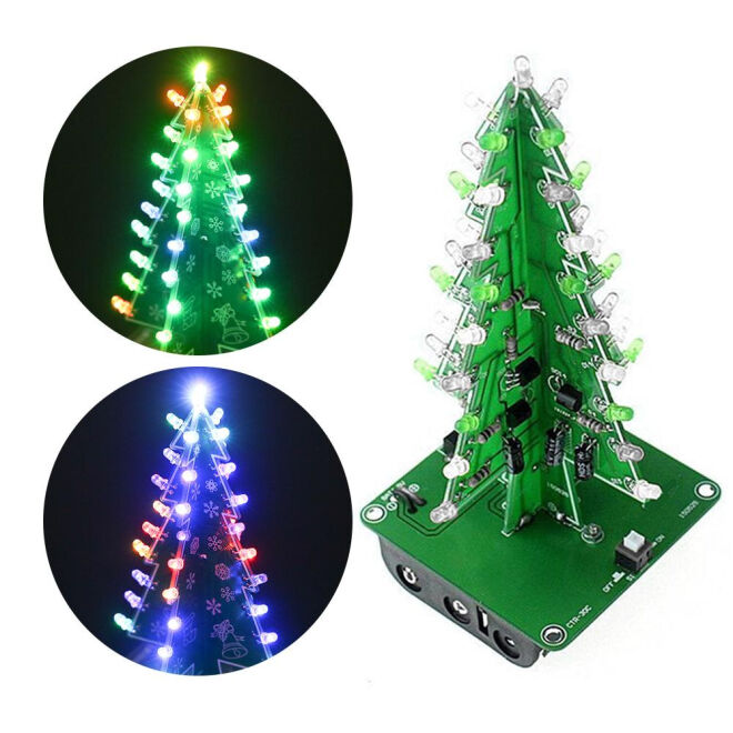 Christmas Flash LED Electronic DIY Learning Kit - 1