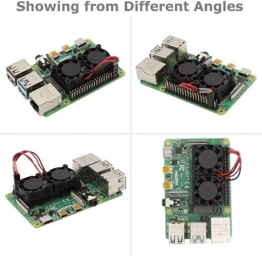 Çift Fanlı Soğutucu (Raspberry Pi 3B+/4B Uyumlu) - 4
