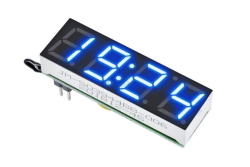 DC 5V 12V 24V Digital Blue LED Clock Temperature Thermometer - Robotistan