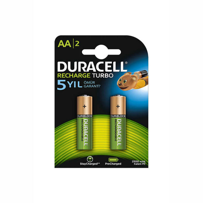 Duracell AA Rechargeable 2500 mAh Batteries (2-Pack) - 1