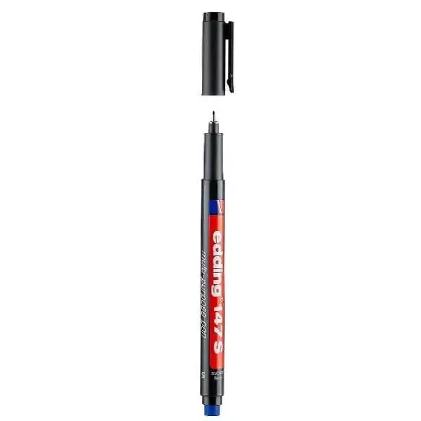 Edding 147 Black Orianted Circuit Pen(Thin Pin - with Eraser) - 3
