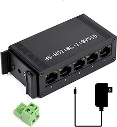 Endüstriyel 5 Port Gigabit Ethernet Switch - DIN Ray Montajlı - 3