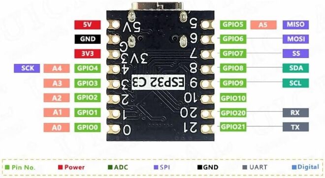 ESP32 C3 Mini WiFi Bluetooth Modül - 6