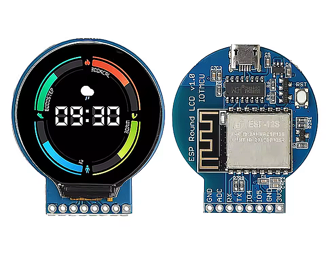 ESP8266 ESP-12S 1.28 İnç Yuvarlak TFT LCD Ekran Modülü - 3