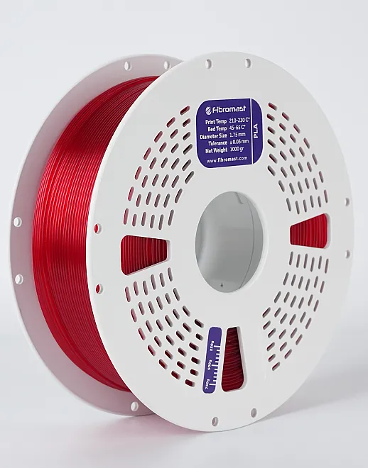 Fibromast 3D 1,75 mm PLA Transparan Kırmızı Filament - 1