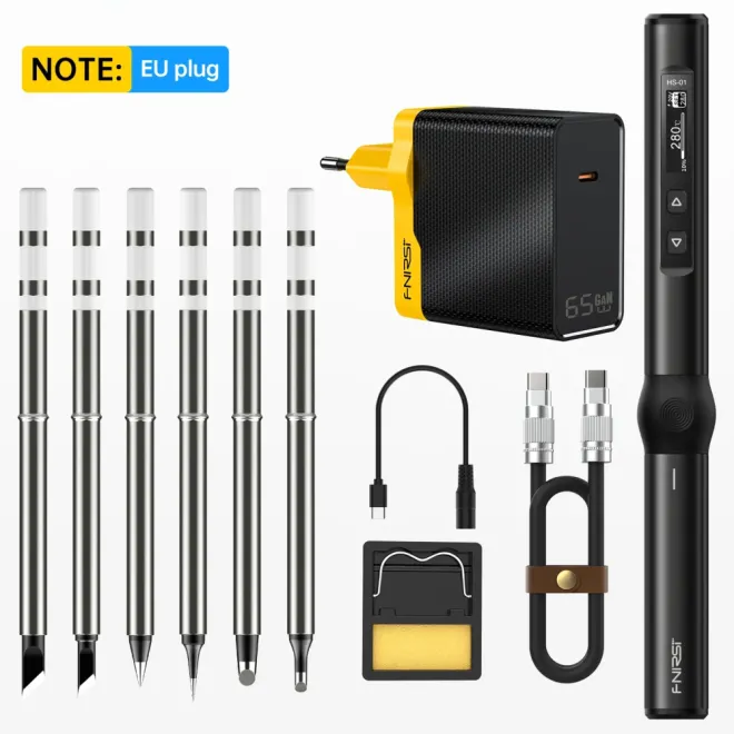 Fnirsi HS01 65W Akıllı Kalem Havya ve Adaptör - 6 Havya Ucu - 3