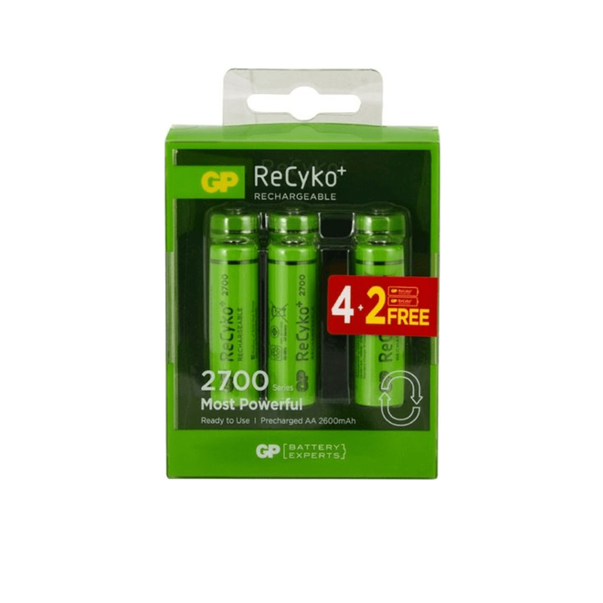 GP 2700 Series 4+2 2600 mAh Şarjlı Kalem Pil - 1