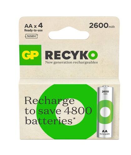 GP 2700 Series 4 lü 2600 mAh Şarjlı Kalem Pil - 1