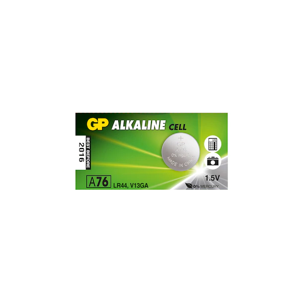 GP LR44 1.5V Alkalin Coin Battery A76 - AG13 - 1