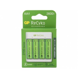 GP Şarj Cihazı, GPE411 + 4x2600mAh Şarjlı Pil - 3