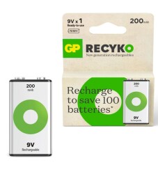 GP Recyko 9 V 200 mAh Şarjlı Pil 