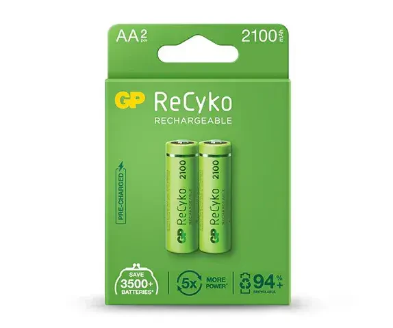 GP ReCyko Ni-MH 2100 AA Rechargeable Pen Battery 1.2 Volt - 6 Pcs - 1