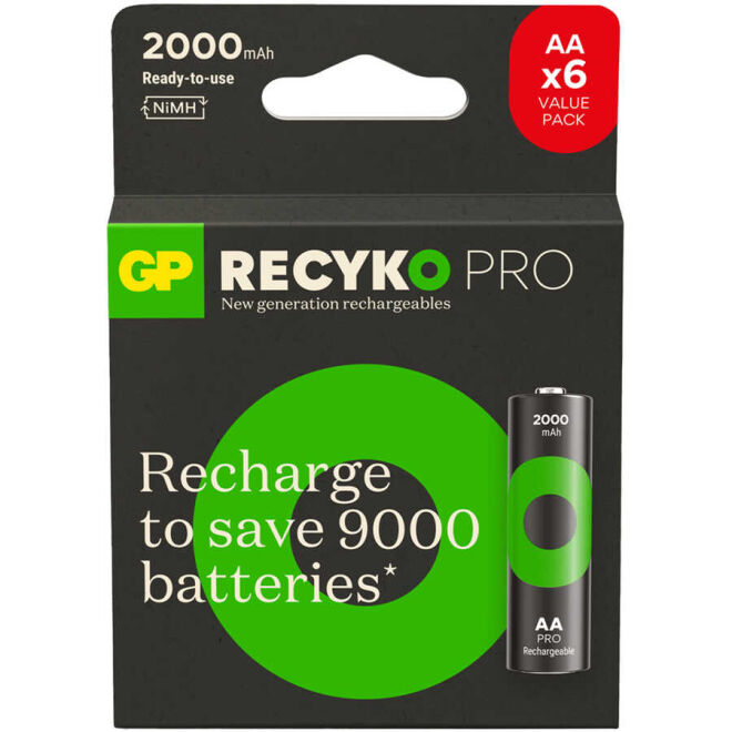 GP ReCyko Pro 2100 Ni-Mh AA Şarjlı Kalem Pil 1.2 Volt - 6 Adet - 1