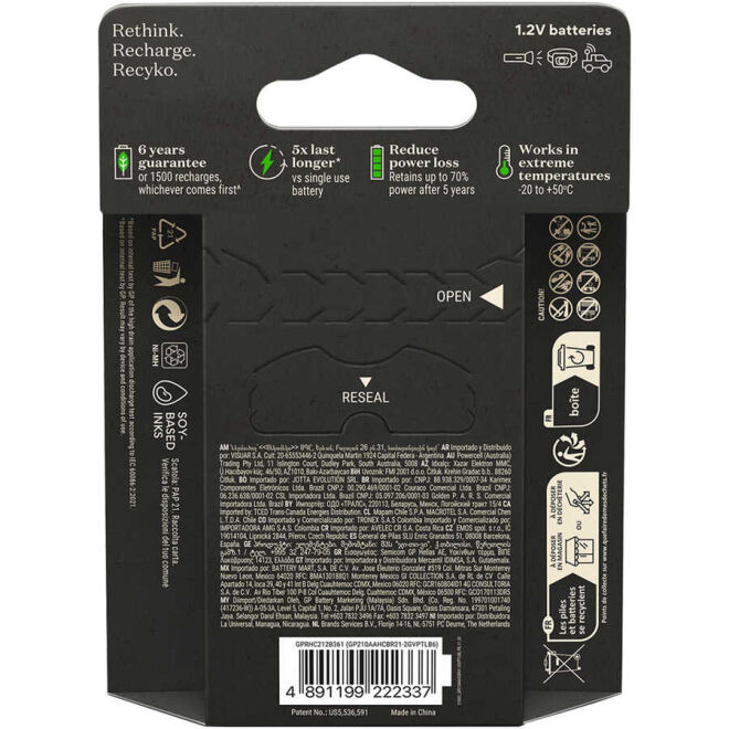 GP ReCyko Pro 2100 Ni-Mh AA Şarjlı Kalem Pil 1.2 Volt - 6 Adet - 2