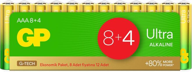 GP Ultra 1.5V AAA Battery (Remote Control Battery) - 12-Pack - 1