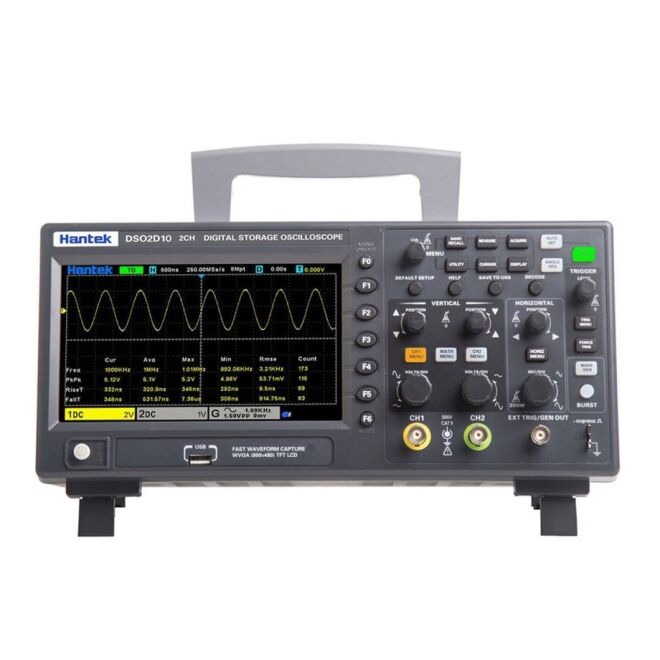 Hantek DSO2D10 100MHz Oscilloscope + Signal Generator - 1