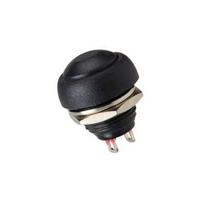 IC184 Plastic Coloured Mushroom Type Button - Black - 1