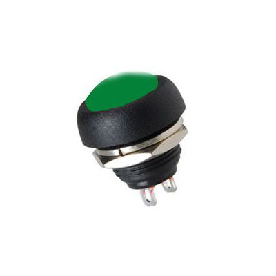 IC184 Plastic Coloured Mushroom Type Button - Green - 1