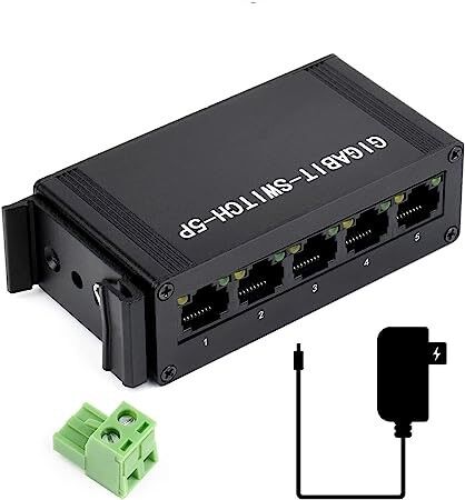 Industrial 5 Port Gigabit Ethernet Switch - DIN Rail Mounted - 3