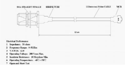 IPEX-SMA RF Interface Cable - 4