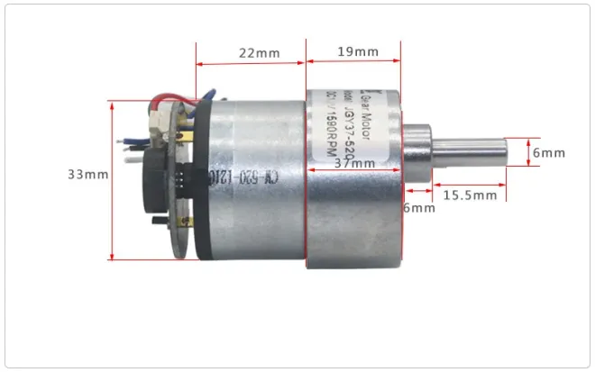 JGB37 520 12V 1000RPM Encoderli DC Motor - 4