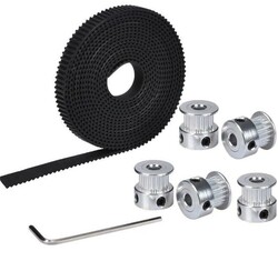 Kayış, Kasnak Seti - GT2 20 Diş Kasnak, GT2 6 mm Kayış 2m 