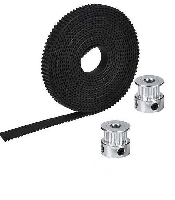 Kayış, Kasnak Seti - GT2 20 Diş Kasnak, GT2 6 mm Kayış 2m - 1
