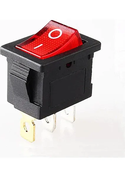 KCD1 Işıklı Geçiş Anahtarı 3P ON-OFF Kırmızı - 1