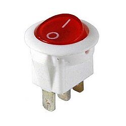 KCD1 Yuvarlak Işıklı Anahtar Beyaz Gövde Kırmızı Işık 220V - 1