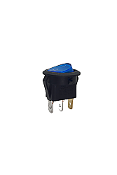 KCD1 Yuvarlak Işıklı Anahtar Mavi 12V 3P - 1