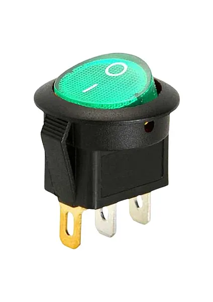 KCD1 Yuvarlak Işıklı Anahtar Yeşil 3P 220V - 1