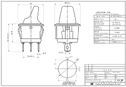 KCD1 Yuvarlak Işıklı Mandal Anahtar Mavi 12V - 2